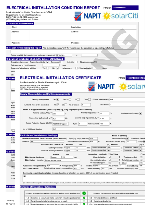 EICR - inspection & safety report